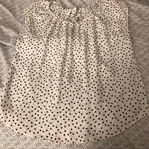 Black and white polka dot blouse